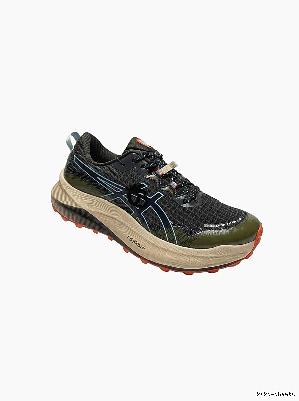 ASICS Trail Running Black and Green Running Shoes