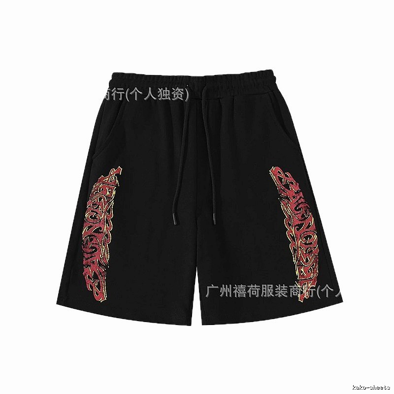 Balenciaga Flame Style Black Shorts