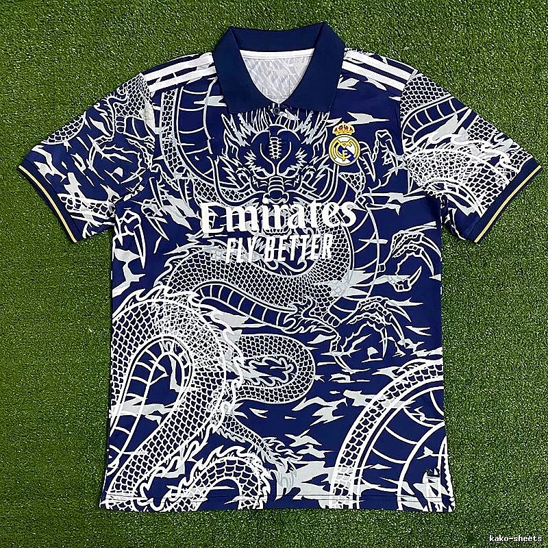 Real Madrid Dragon Pattern Dragon Soccer Jersey Streetwear Look