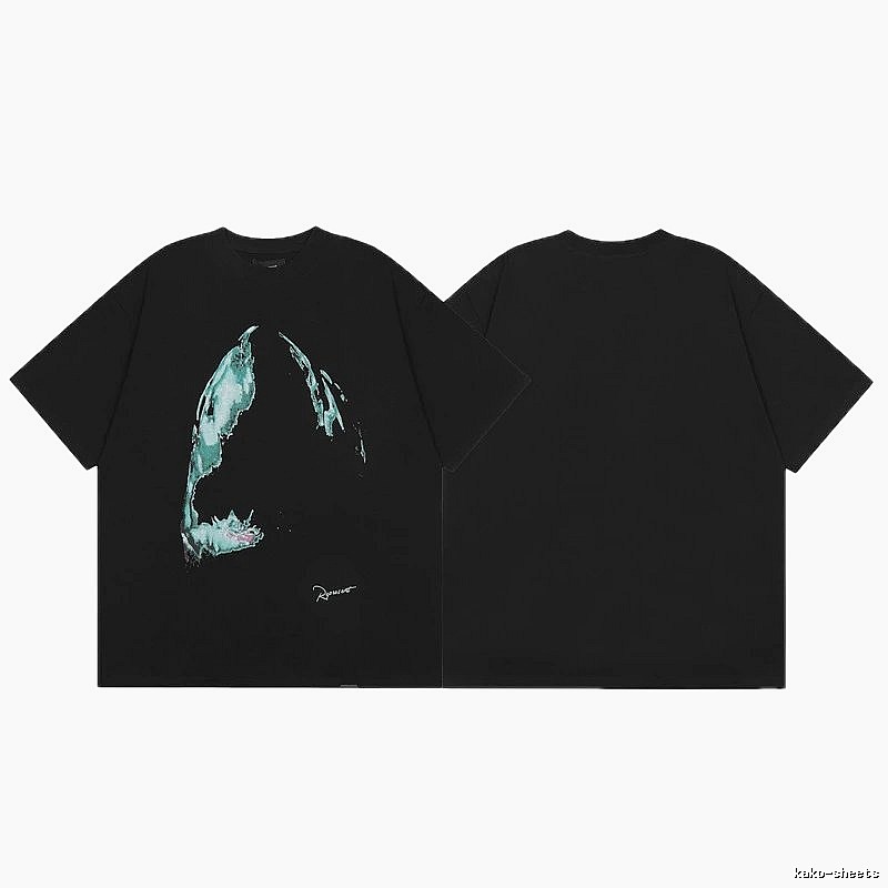 Represent Shark Print High Street Style Black T-Shirt