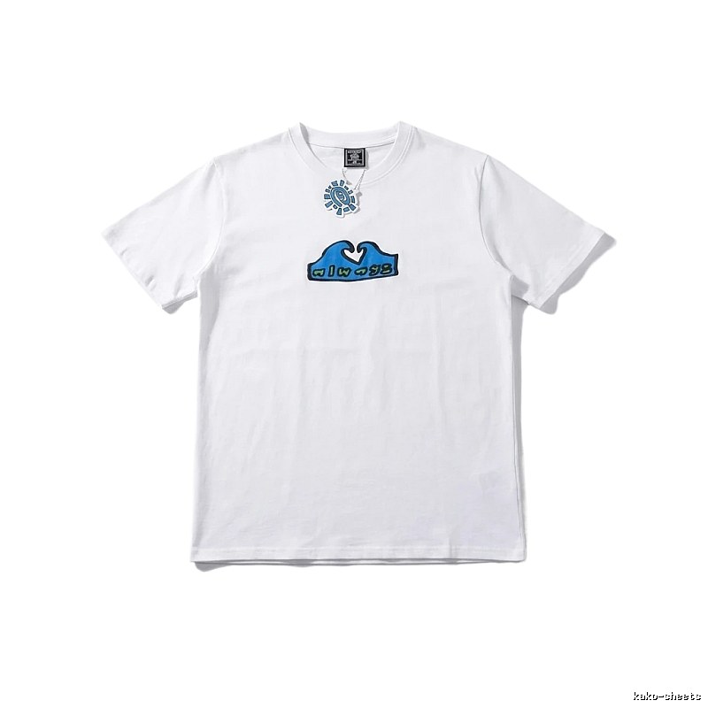 ADWYSD Wave Print Short-Sleeve White T-shirt