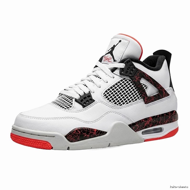 Air Jordan 4 Retro "White/Black/Red" Trendy Sneakers