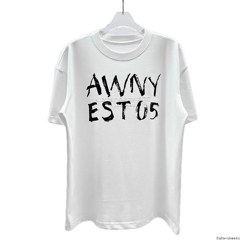 Alexander Wang Graffiti Letter Street Style White T-Shirt