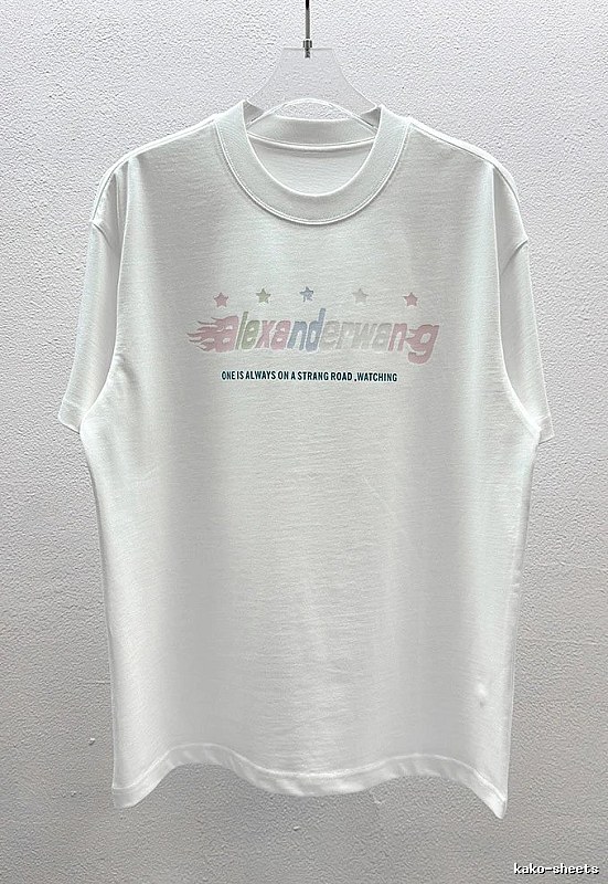 Alexander Wang Letter Print Street Style White T-Shirt