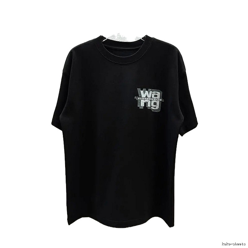 Alexander Wang Printed Street Style Black T-Shirt