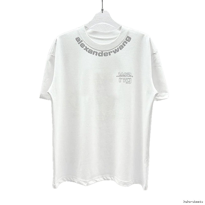 Alexander Wang Printed Street Style White T-Shirt