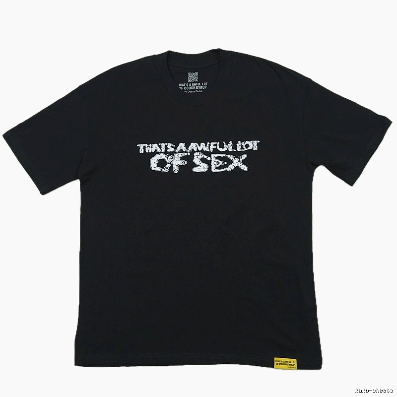 ALOCS Letter Printed Street Style Black T-Shirt