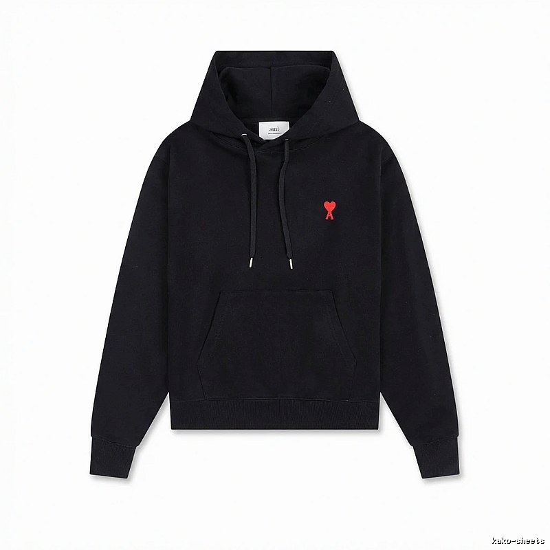 AMI Love Embroidery Trendy Brand Black Sweatshirt