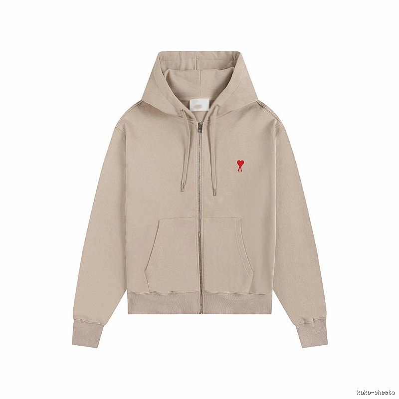 AMI Love Minimalist Style Beige Cardigan