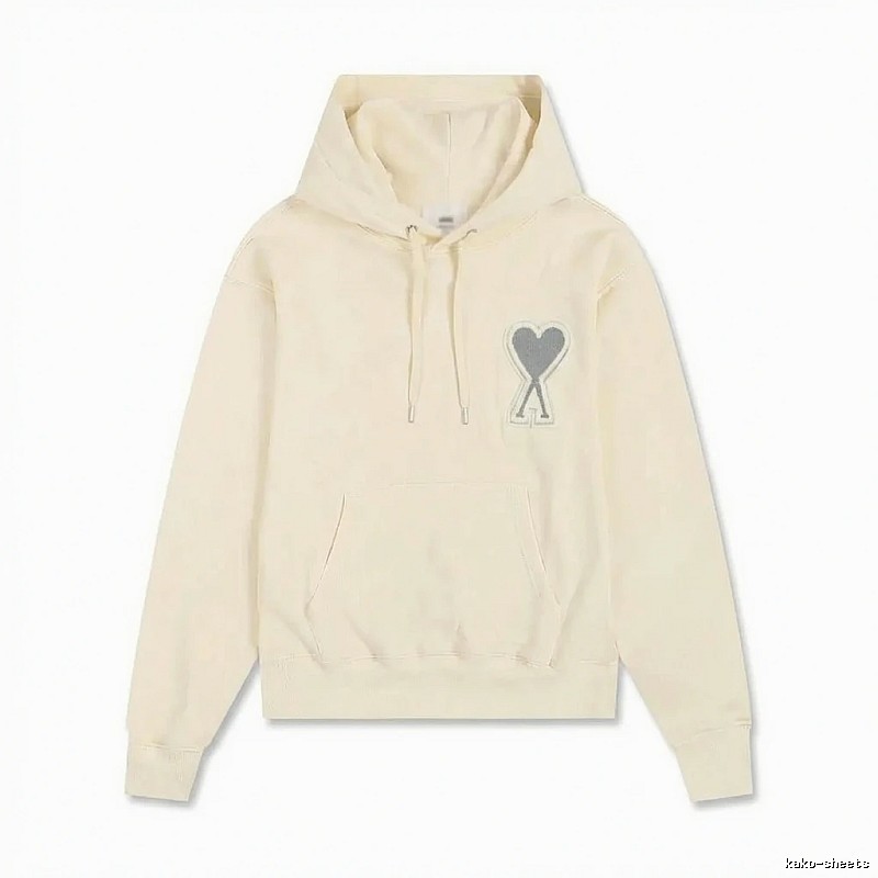 AMI Love Minimalist Style Beige Hoodie