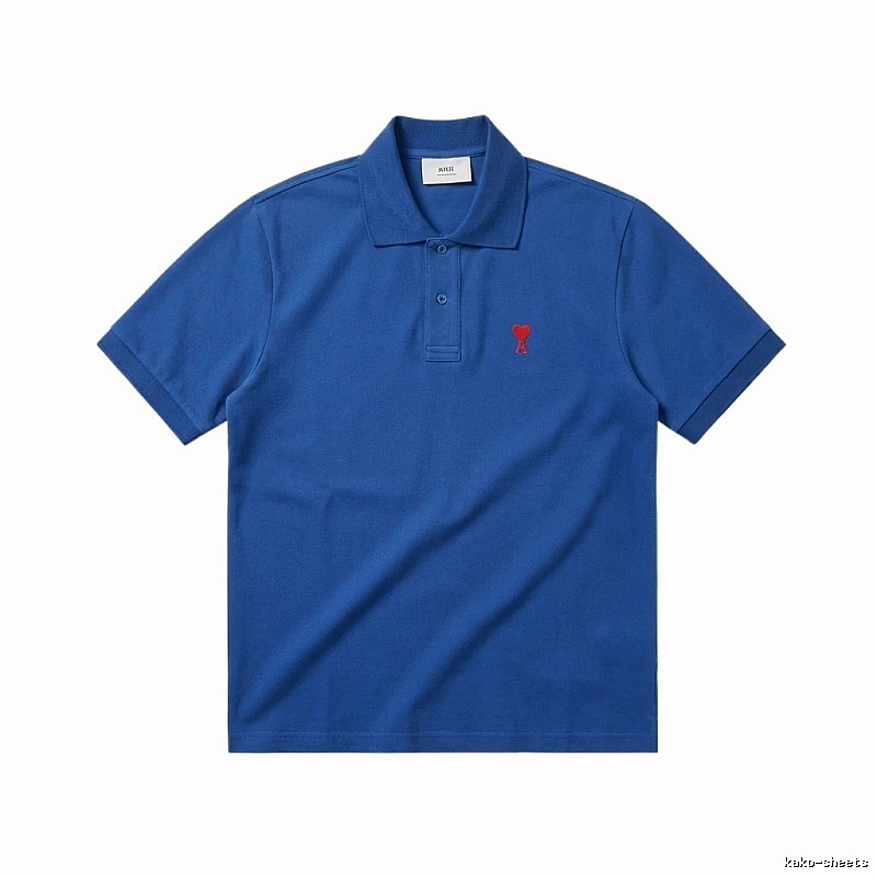 AMI Love Trend Brand Blue Polo Shirt