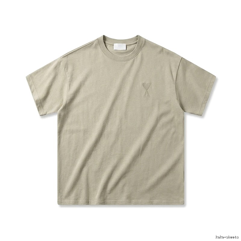 AMI minimalist style khaki T-shirt