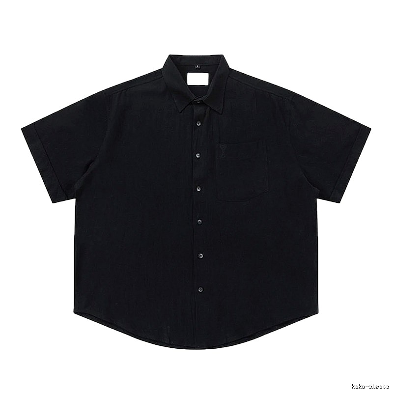 AMI series short-sleeved shirts in black