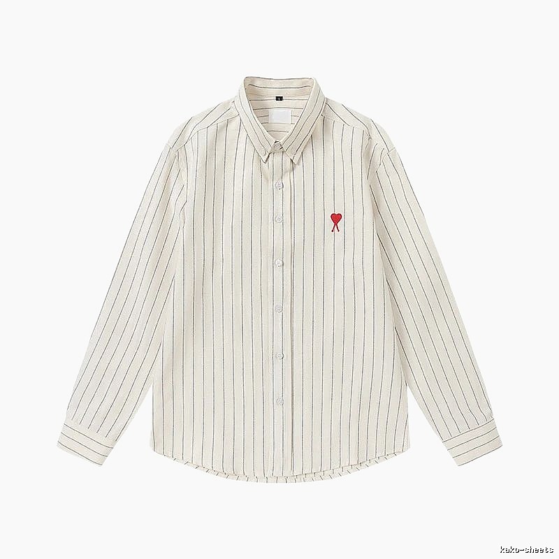 AMI Stripe Minimalist Style White Shirt