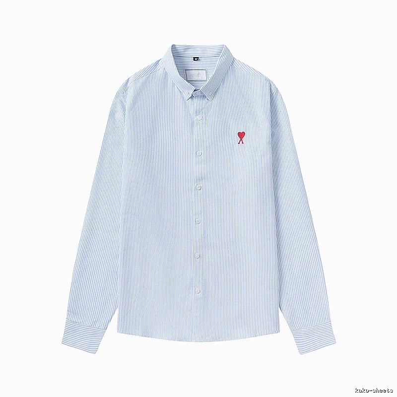 AMI striped minimalist style blue shirt