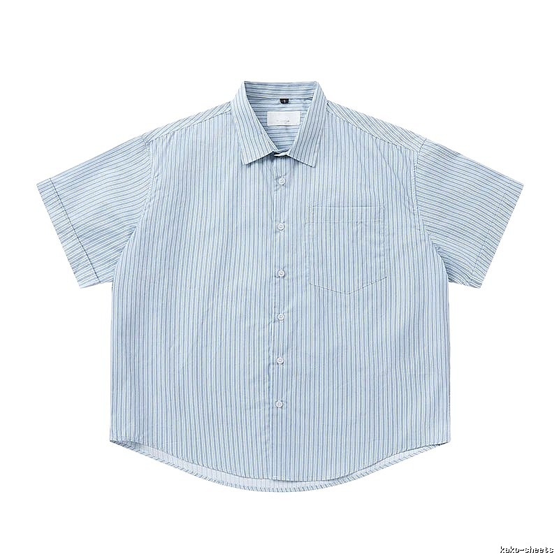 AMI striped minimalist style blue shirt