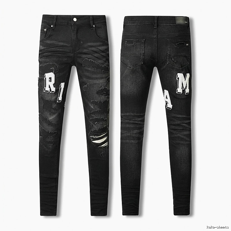 AMI Trendy Black Jeans with Holes