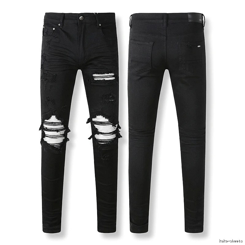 AMI trendy brand black jeans with holes