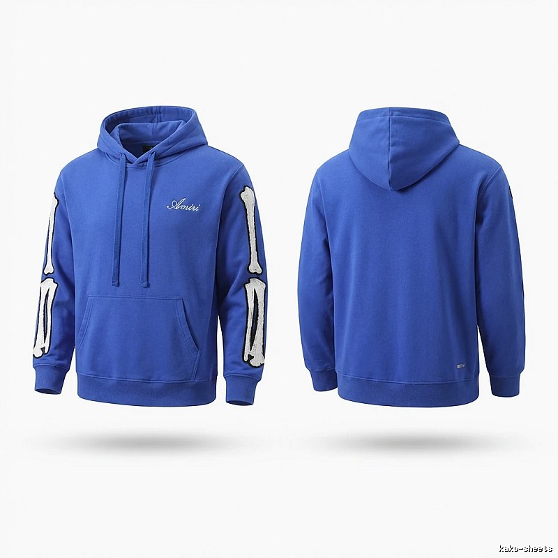 AMIRI Bone Pattern Cool Style Blue Hoodie