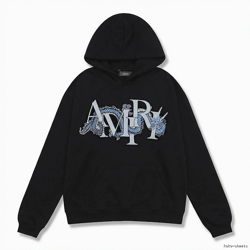 AMIRI Dragon-Patterned Trendy and Cool Black Sweatshirt