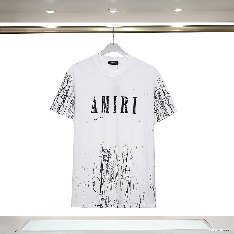 Amiri Easy Match Graphic T-shirt White Blue Amiri for Everyday Use