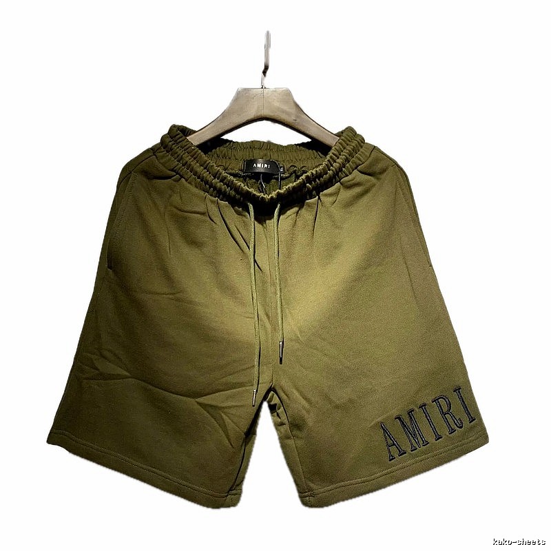 AMIRI Embroidered Casual Style Army Green Shorts