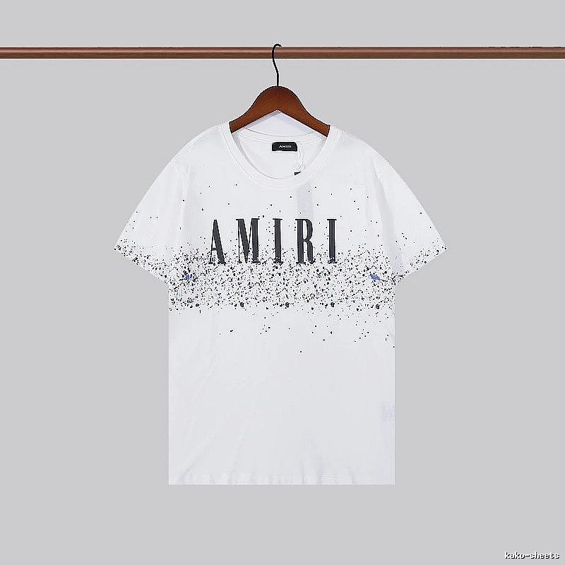 Amiri Logo Detail Graphic T-shirt White Blue Amiri with Relaxed Feel