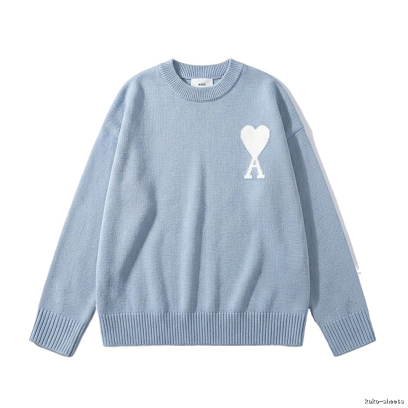 AMIRI Love Simple Style Blue Sweater