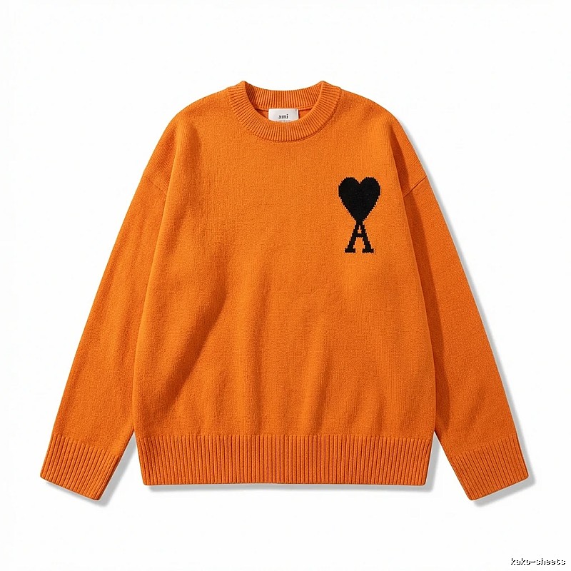 AMIRI Orange Heart Sweater
