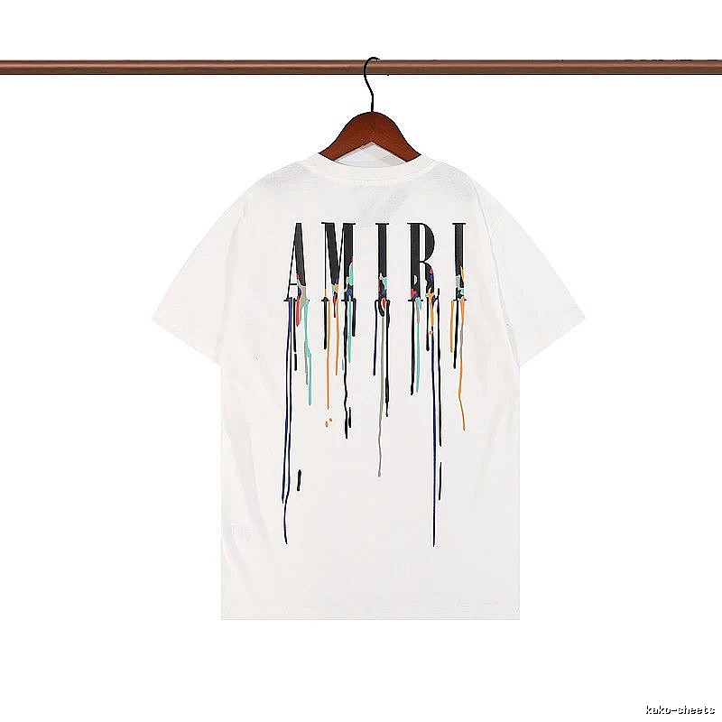 Amiri Patterned Graphic T-shirt White Blue Amiri with Polished Detail