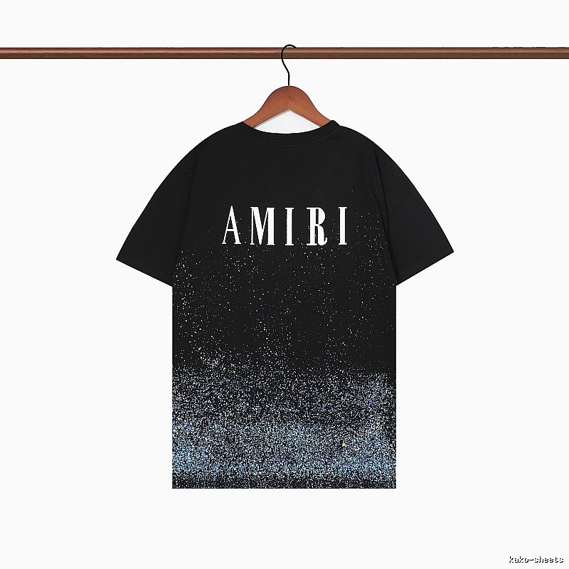 Amiri Premium Style Graphic T-shirt White Blue Amiri for Resort Outfits