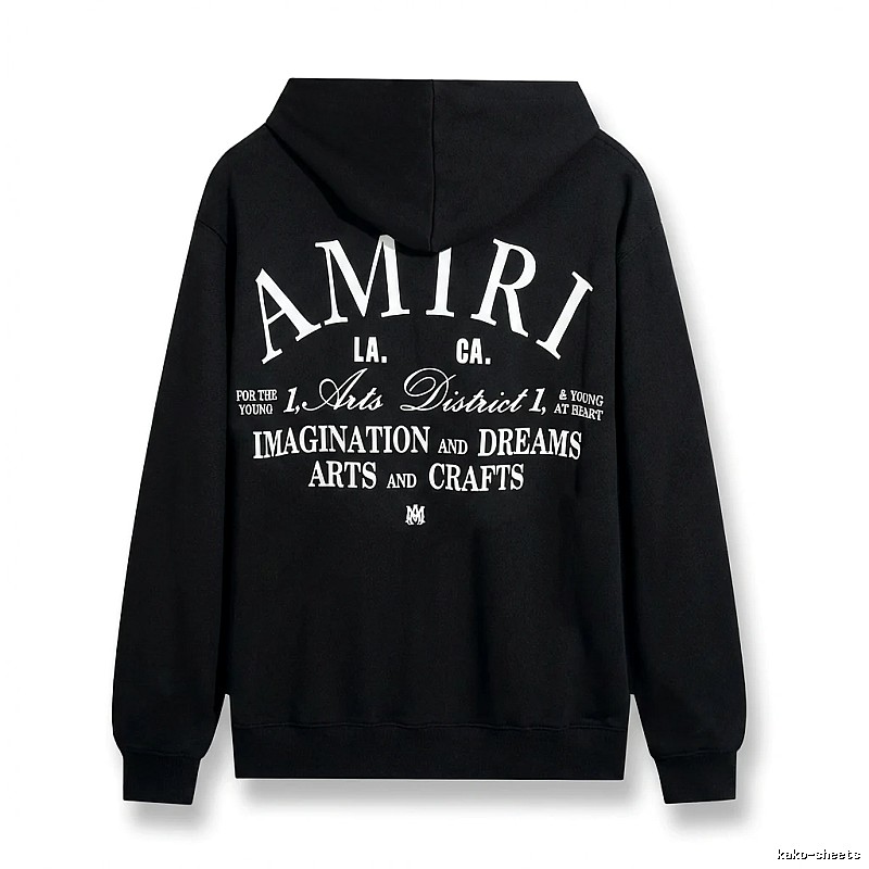 AMIRI printed style black hoodie