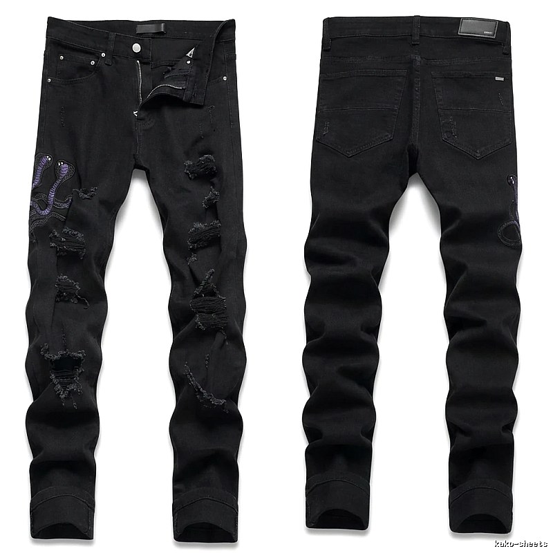 AMIRI Ripped Trendy Black Pants