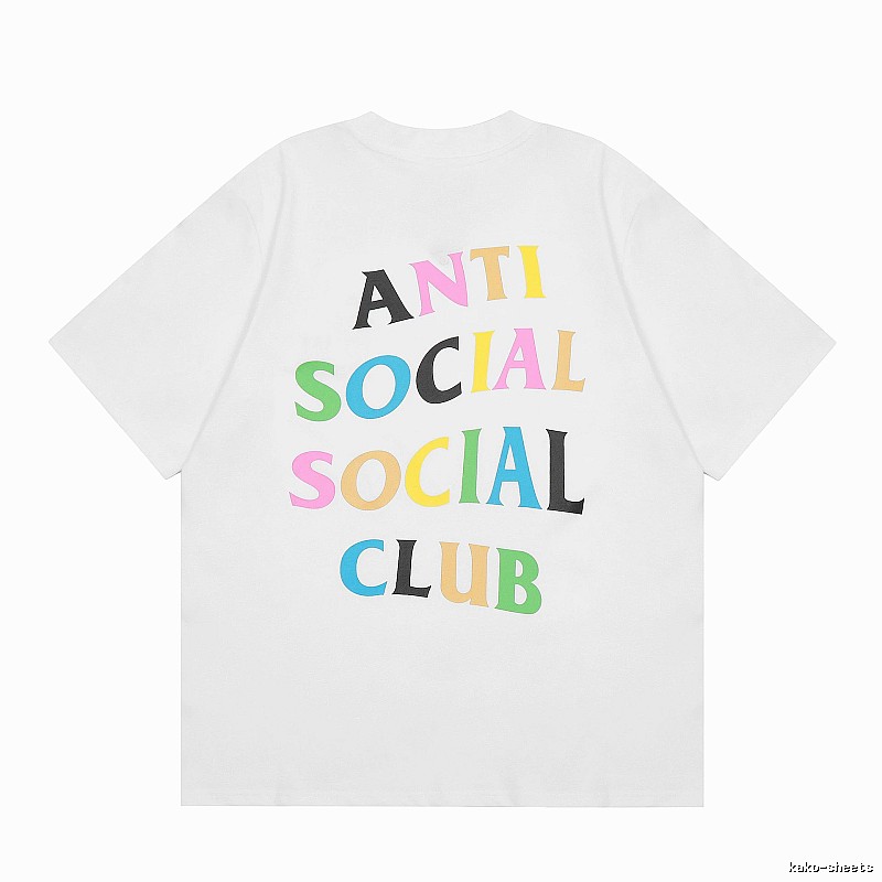 Anti Social Social Club Streetwear Logo T-shirt Black Orange Anti with Logo Accent