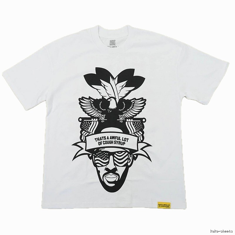 Awful Lot Portrait Print Street Style White T-Shirt