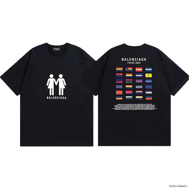 Balenciaga 22 Pride Collection Printed Black Short-sleeve T-shirt