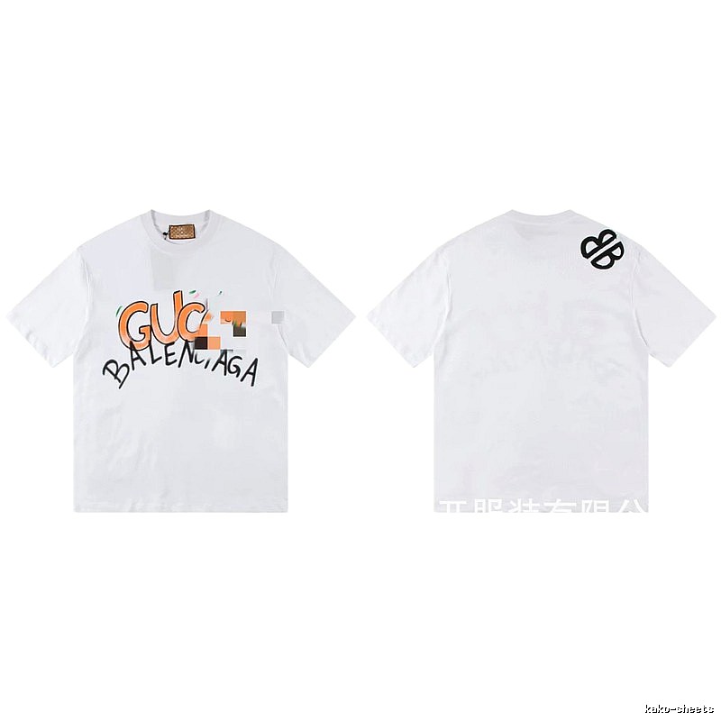 Balenciaga Co-branded Graffiti Street Style White T-shirt