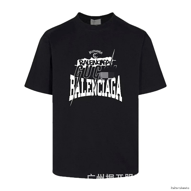 Balenciaga Co-branded Street Style Black Short-sleeve T-shirt