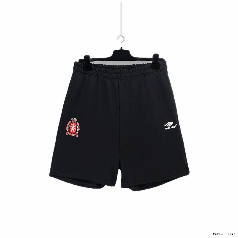 Balenciaga emblem-style black shorts