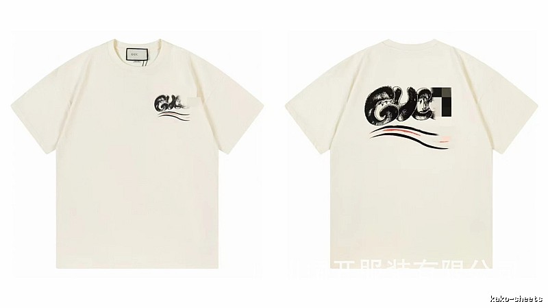 Balenciaga Graffiti Street Style Off-White Short-Sleeve T-Shirt