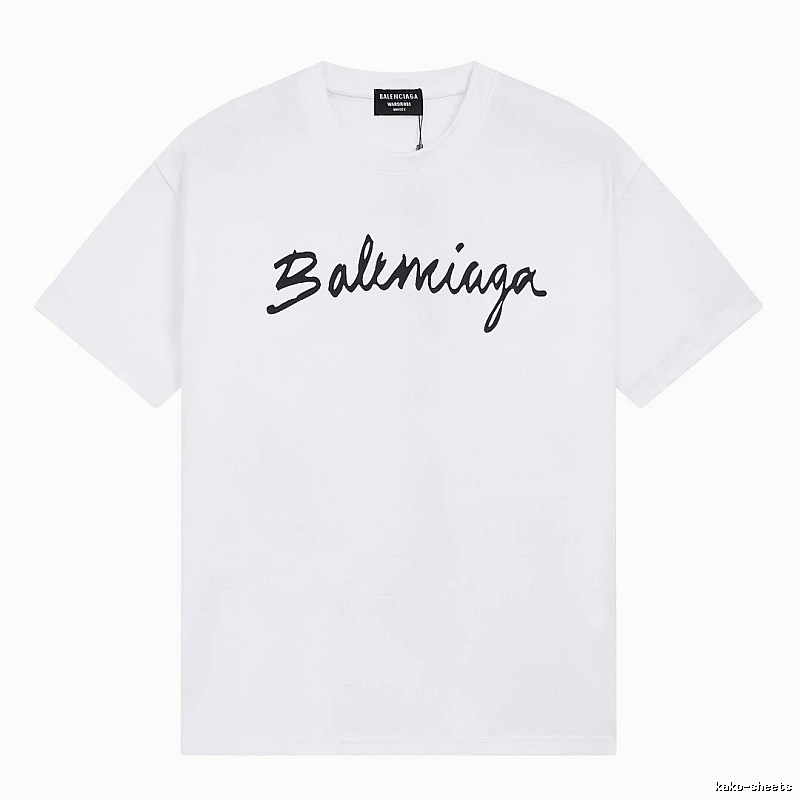 Balenciaga Handwritten Signature Casual White T-shirt