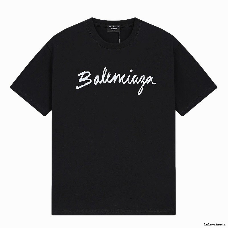Balenciaga Handwritten Trendy Style Black T-shirt