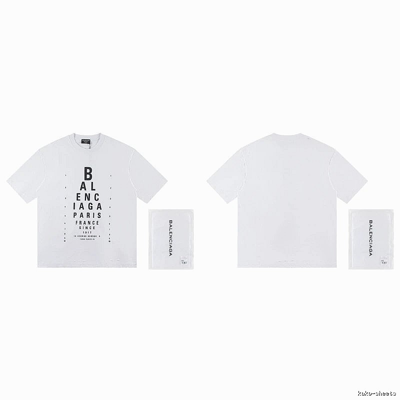Balenciaga Letter Print Street Style White T-Shirt
