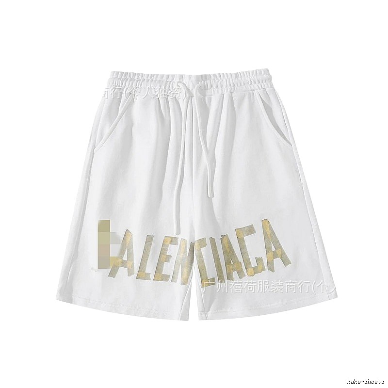 Balenciaga letter-print white shorts