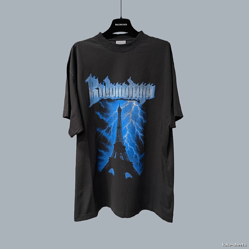 Balenciaga Lightning Style Black T-shirt