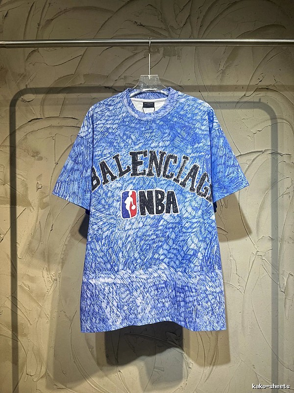 Balenciaga NBA Co-branded Blue T-shirt