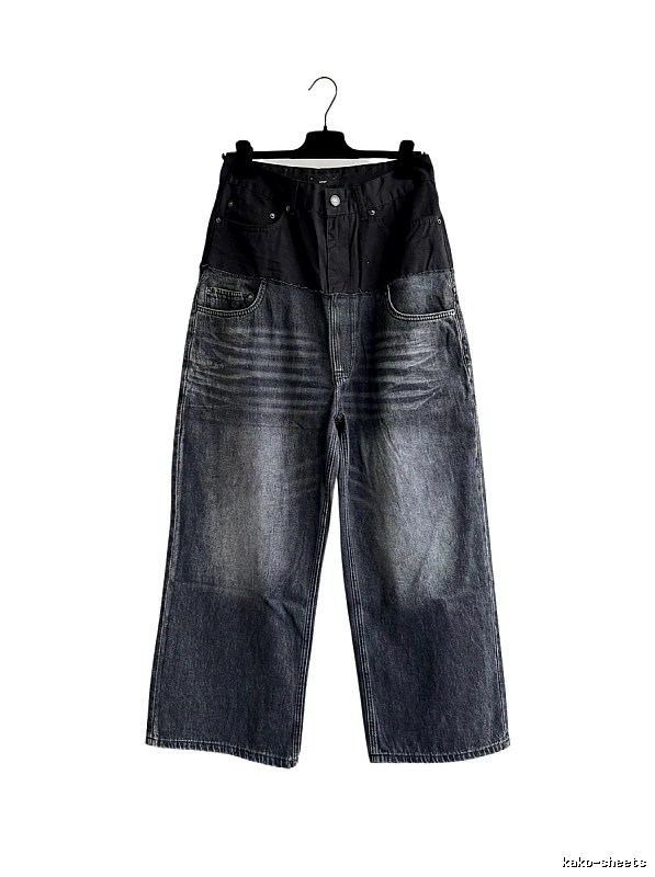 Balenciaga patchwork denim wide-leg pants