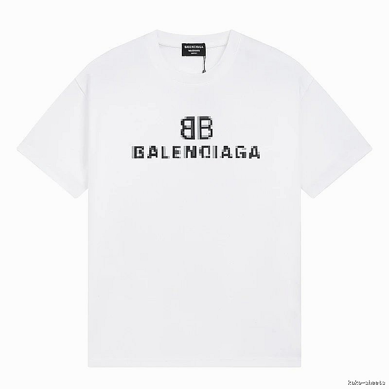 Balenciaga pixel-style white T-shirt