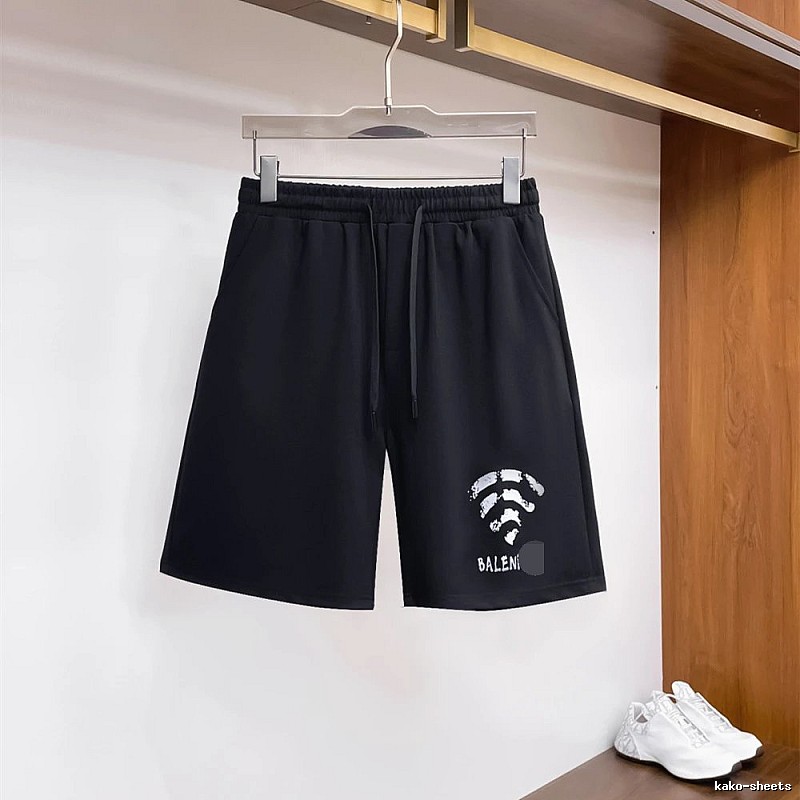 Balenciaga Printed Street Style Black Shorts