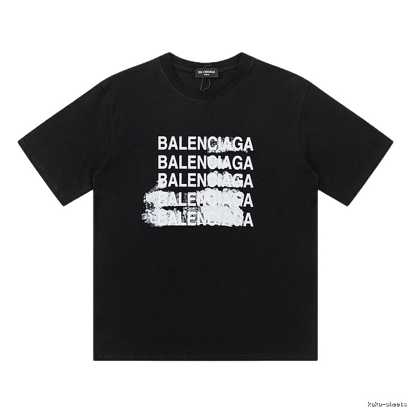 Balenciaga Repeated Print Trendy Black T-shirt